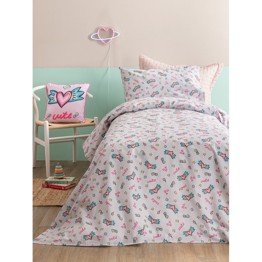 Σετ Σεντόνια Μονά Παιδικά (170x260) Βαμβακερά Palamaiki MK782 Cute