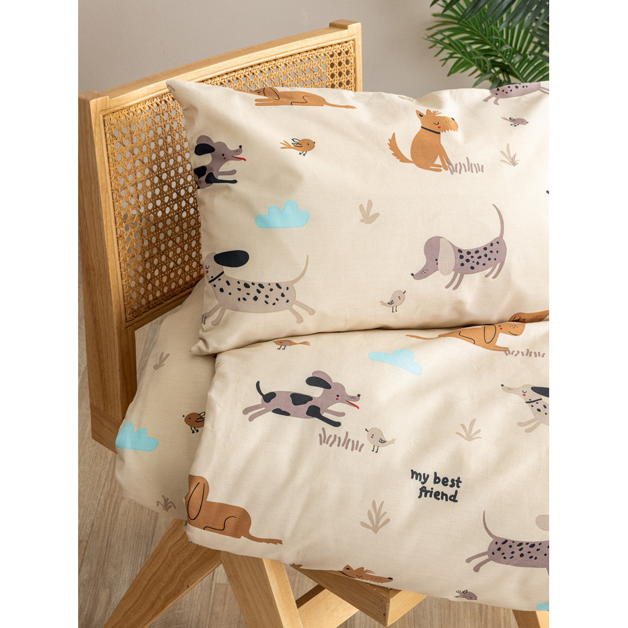 Μαξιλαροθήκες 2 τεμάχια Παιδικές (52x72) Βαμβακερές Palamaiki MK783 Σκυλάκια