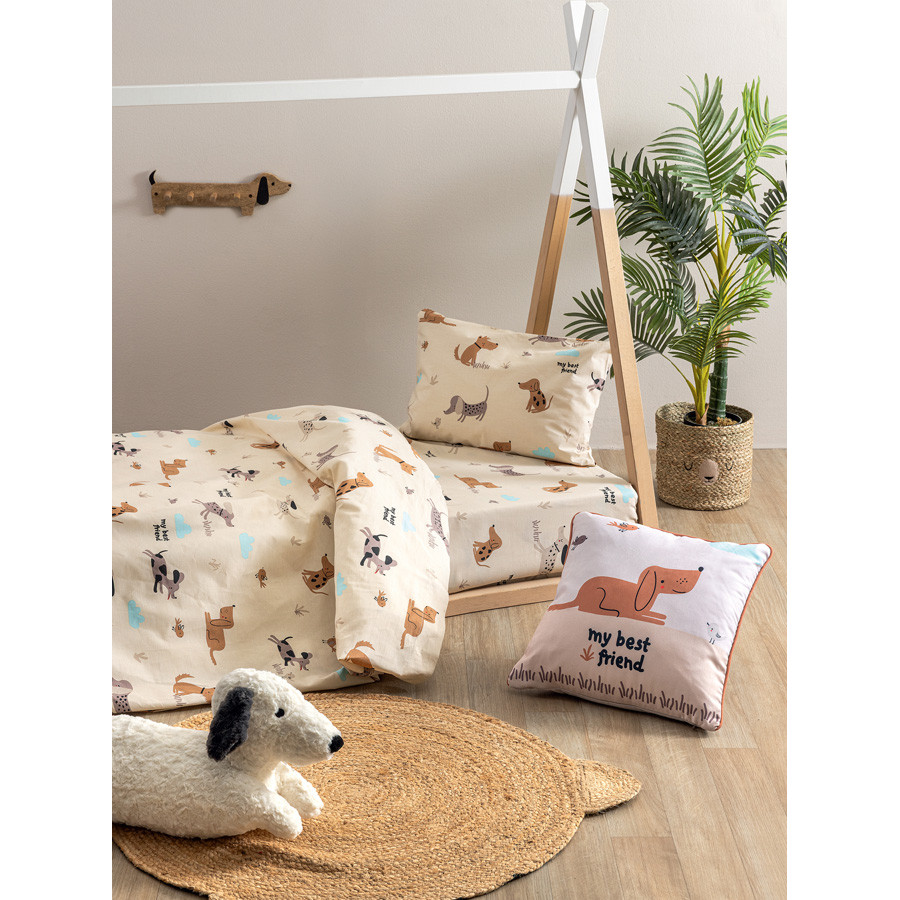 Μαξιλαροθήκες 2 τεμάχια Παιδικές (52x72) Βαμβακερές Palamaiki MK783 Σκυλάκια