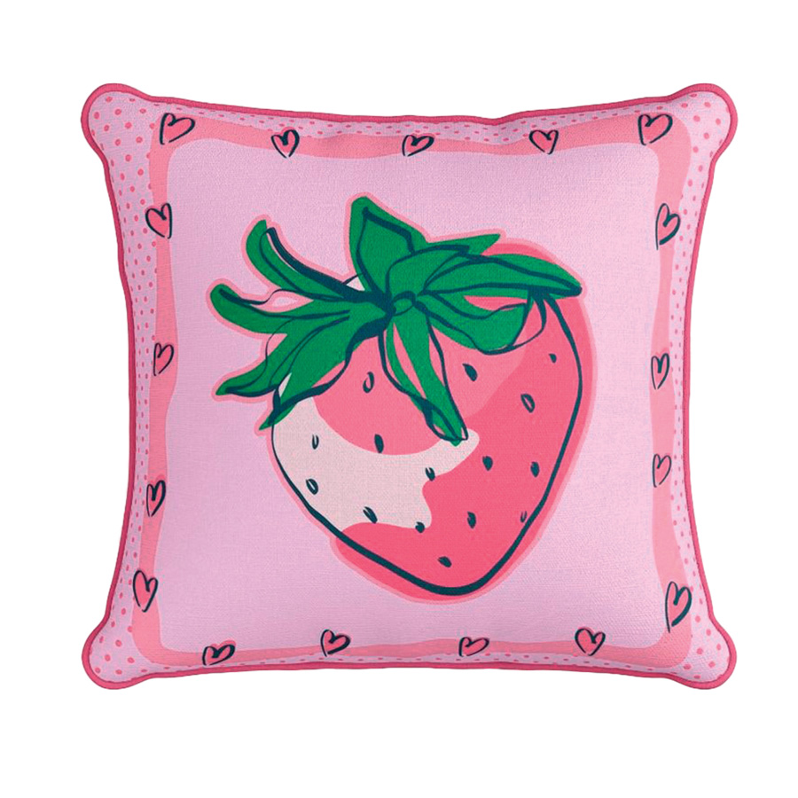 Διακοσμητική Μαξιλαροθήκη (43x43) με φράουλα Palamaiki AS129