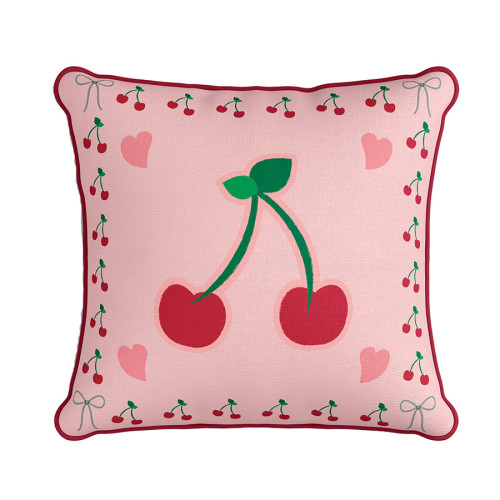 Διακοσμητική Μαξιλαροθήκη (43x43) με κερασάκια Palamaiki AS131