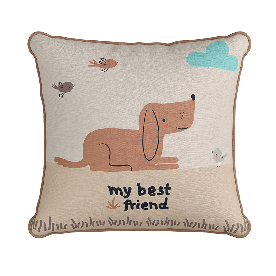 Διακοσμητική Μαξιλαροθήκη (43x43) με σκυλάκι Palamaiki AS136