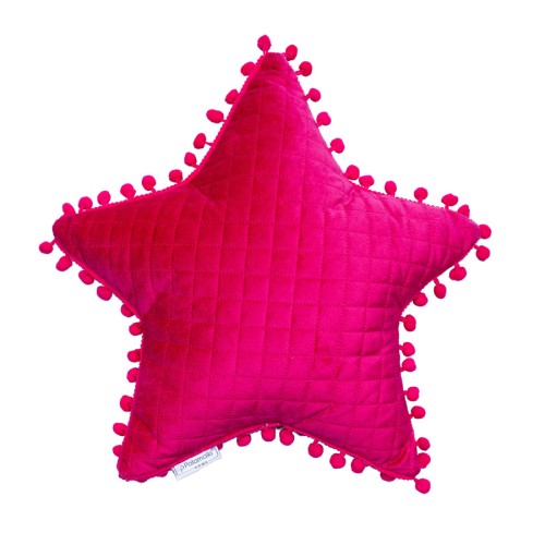 Διακοσμητικό Μαξιλάρι με Γέμιση (34x34) με πον-πον Palamaiki Elwin Star Fuchsia