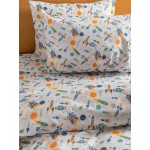 Σετ Σεντόνια Μονά Παιδικά (170x260) Βαμβακερά Palamaiki MK770 Διαστημόπλοια