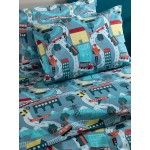 Σετ Σεντόνια Μονά Παιδικά (170x260) Με Λάστιχο Βαμβακερά Palamaiki MK771 Αυτοκινητάκια