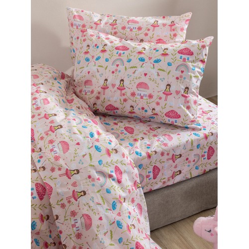 Σετ Σεντόνια Βρεφικά Κούνιας (130x170) με Λάστιχο Βαμβακερά Palamaiki MK772 ΝεράΪδες