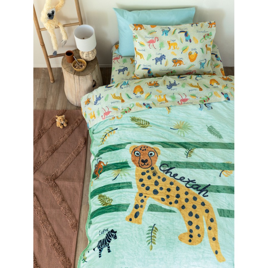 Κουβέρτα Παιδική Μονή (160x220) Flannel με Sherpa (Προβατάκι) Palamaiki SW100