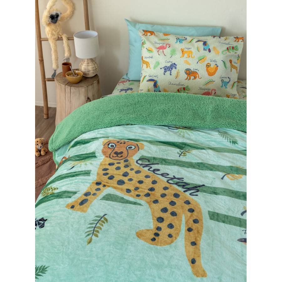 Κουβέρτα Παιδική Μονή (160x220) Flannel με Sherpa (Προβατάκι) Palamaiki SW100