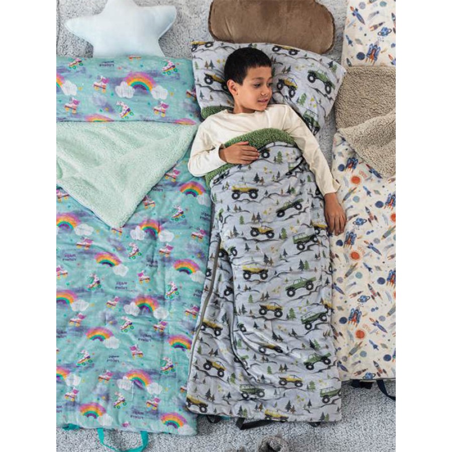 Υπνόσακος Παιδικός (60x130) Με Μαξιλάρι Flannel και Sherpa (Προβατάκι) Palamaiki WAB102