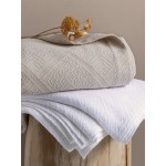 Κουβέρτα Πικέ Σούπερ Υπέρδιπλη (250x260) King Size, ανάγλυφη βαμβακερή, Palamaiki Carla White