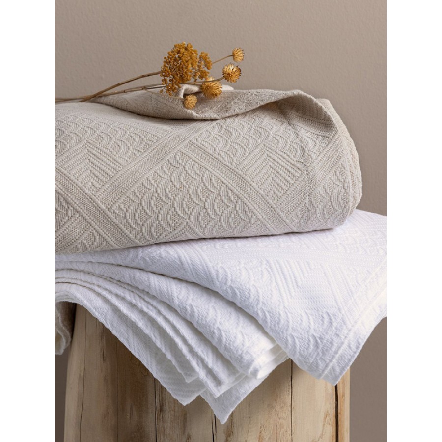 Κουβέρτα Πικέ Σούπερ Υπέρδιπλη (250x260) King Size, ανάγλυφη βαμβακερή, Palamaiki Carla White Κουβέρτα Πικέ Σούπερ Υπέρδιπλη (250x260) King Size, ανάγλυφη βαμβακερή, Palamaiki Carla White