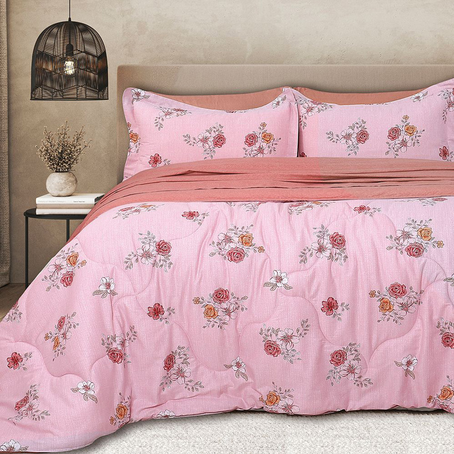 Σετ Πάπλωμα με Σεντόνια Υπέρδιπλο (230x250) Βαμβακοσατέν Palamaiki Bed In A Bag B0694 Τριαντάφυλλα
