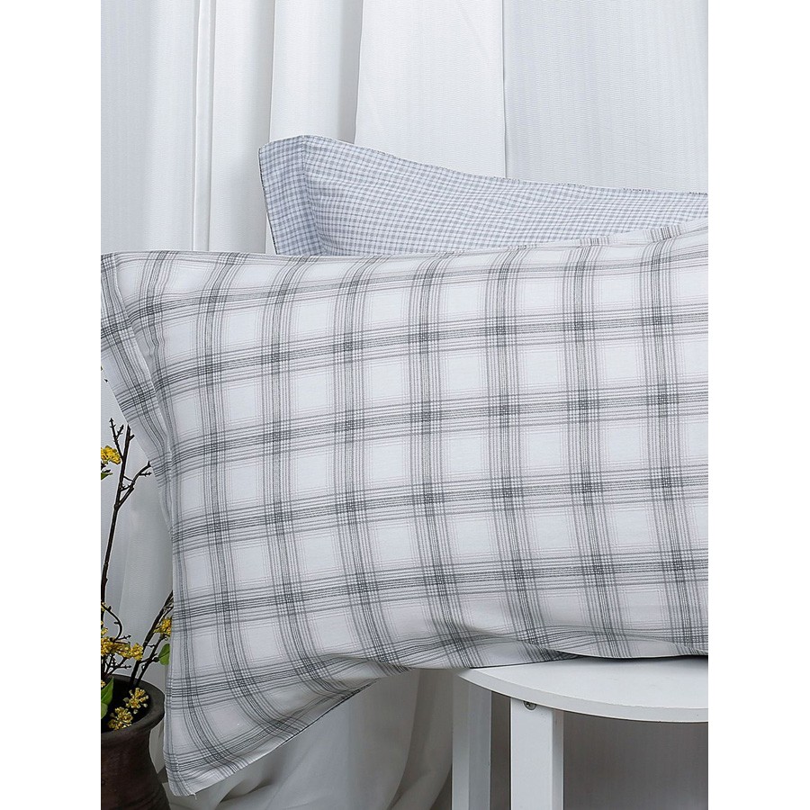 Σετ Πάπλωμα με Σεντόνια Υπέρδιπλο (230x250) Βαμβακοσατέν Palamaiki Bed In A Bag B0696 Γκρι Καρό