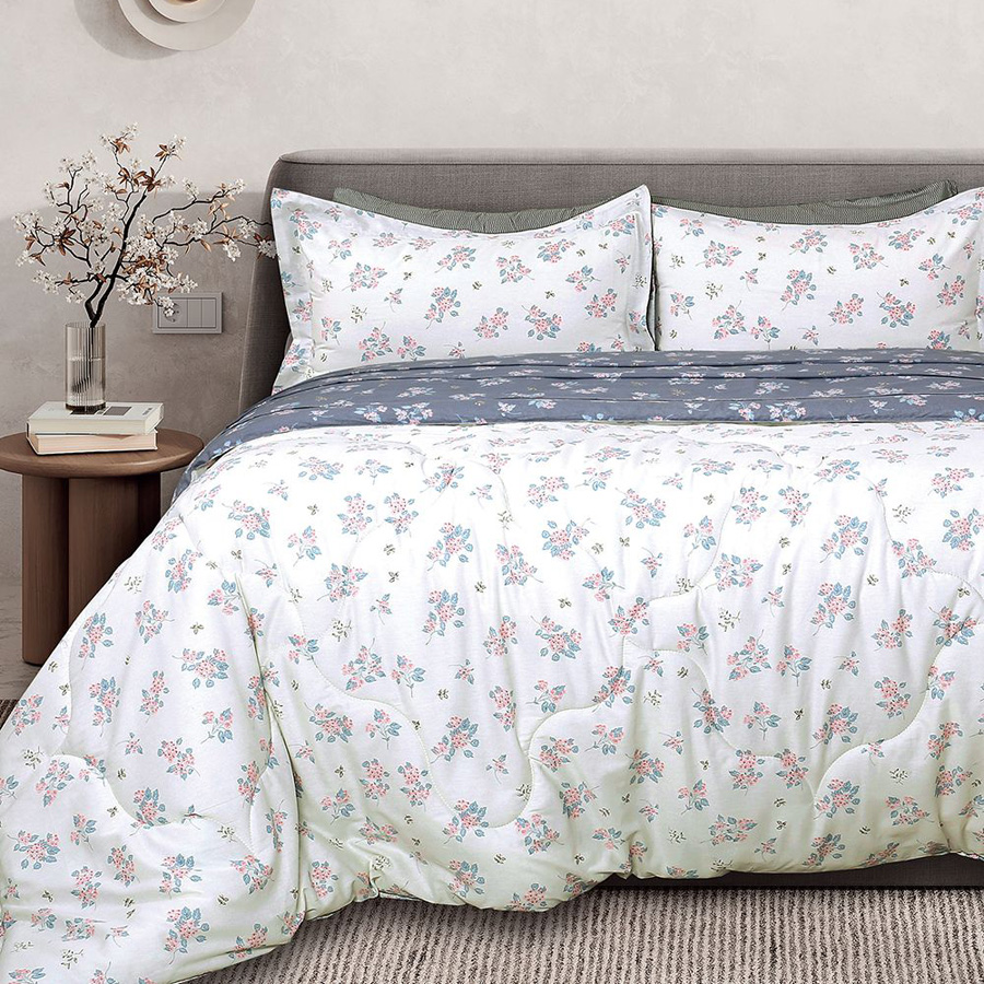 Σετ Πάπλωμα με Σεντόνια Υπέρδιπλο (230x250) Βαμβακοσατέν Palamaiki Bed In A Bag B0700 Λευκό