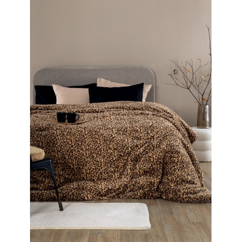 Κουβερτοπάπλωμα Υπέρδιπλο (220x240) Οικολογική Γούνα-Sherpa 840γρτμ Palamaiki Deva Beige