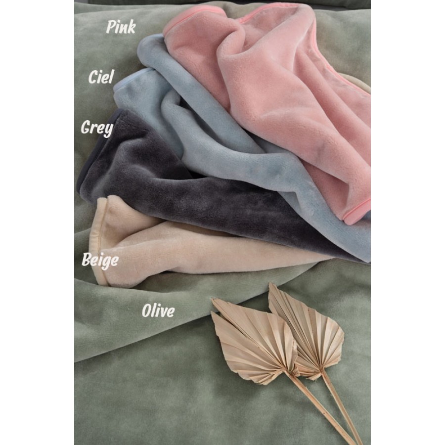 Κουβέρτα Υπέρδιπλη (220x240) Βελουτέ, Super Soft Palamaiki Dream Velour/2 Beige