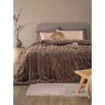 Κουβέρτα Γούνινη Υπέρδιπλη (220x240) Οικολογική Γούνα 650 γραμ/τμ Palamaiki Heather Brown