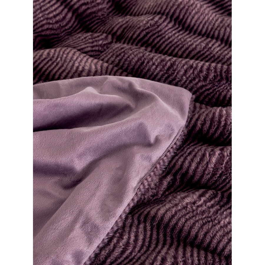 Κουβερτοπάπλωμα Υπέρδιπλο (220x240) Οικολογίκή Γούνα Ζακάρ 840γρτμ Palamaiki Juno Purple