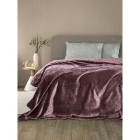 Κουβέρτα Υπέρδιπλη (220x240) Flannel Fleece Super Soft 460 γρ/τμ Palamaiki Lucy Mauve