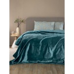 Κουβέρτα Μονή (160x220) Flannel Fleece Super Soft 460 γρ/τμ Palamaiki Lucy Petrol