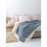 Κουβέρτα Μονή (170x240) Βαμβακερή Muslin Μονόχρωμη Palamaiki Mous blue