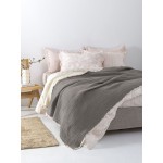 Κουβέρτα Μονή (170x240) Βαμβακερή Muslin Μονόχρωμη Palamaiki Mous grey