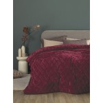 Κουβερτοπάπλωμα Μονό (160x240) Μονόχρωμο Flannel-Sherpa 700γρ|τμ Palamaiki Nadine/5 Bordo
