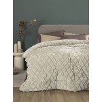 Κουβερτοπάπλωμα Υπέρδιπλο (220x240) Μονόχρωμο Flannel-Sherpa 700γρ|τμ Palamaiki Nadine/5 Ice