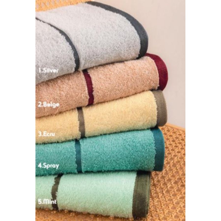 Σετ Πετσέτες 3 τεμ (Χειρός|Προσώπου|Λουτρού) Μονόχρωμες με Μπορντούρα Palamaiki Fivi Silver