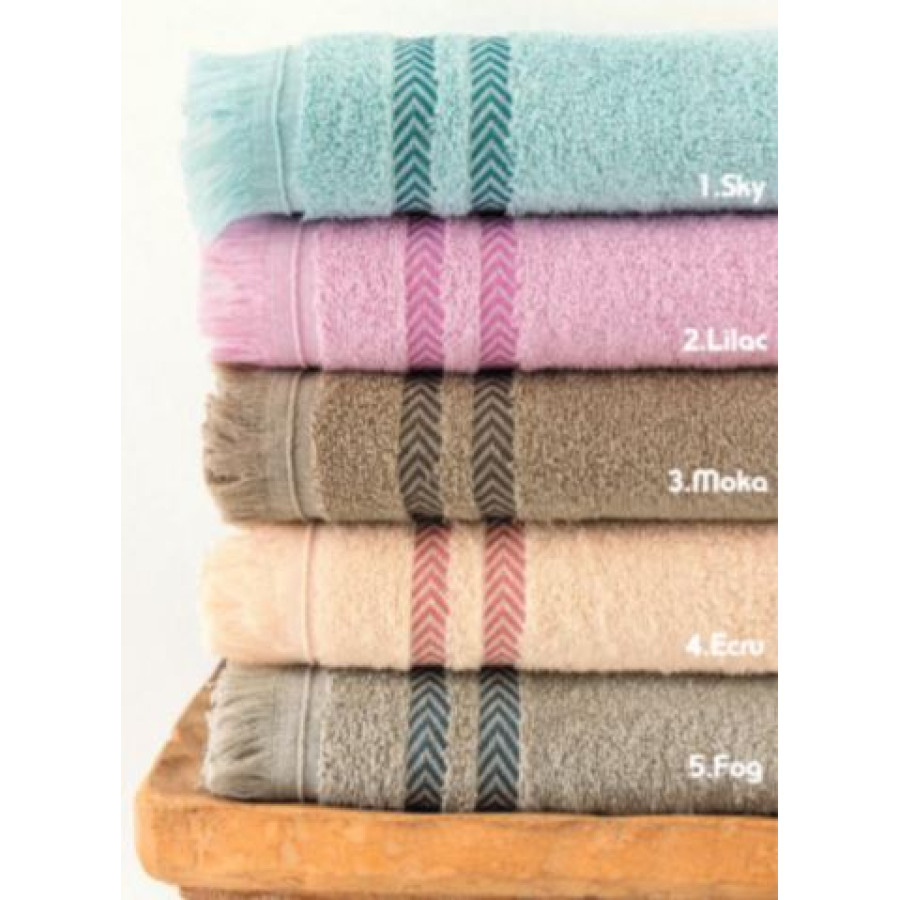 Σετ Πετσέτες 3 τεμ (Χειρός|Προσώπου|Λουτρού) Μονόχρωμες-Μπορντούρα & Κρόσσια Palamaiki Janis Ecru