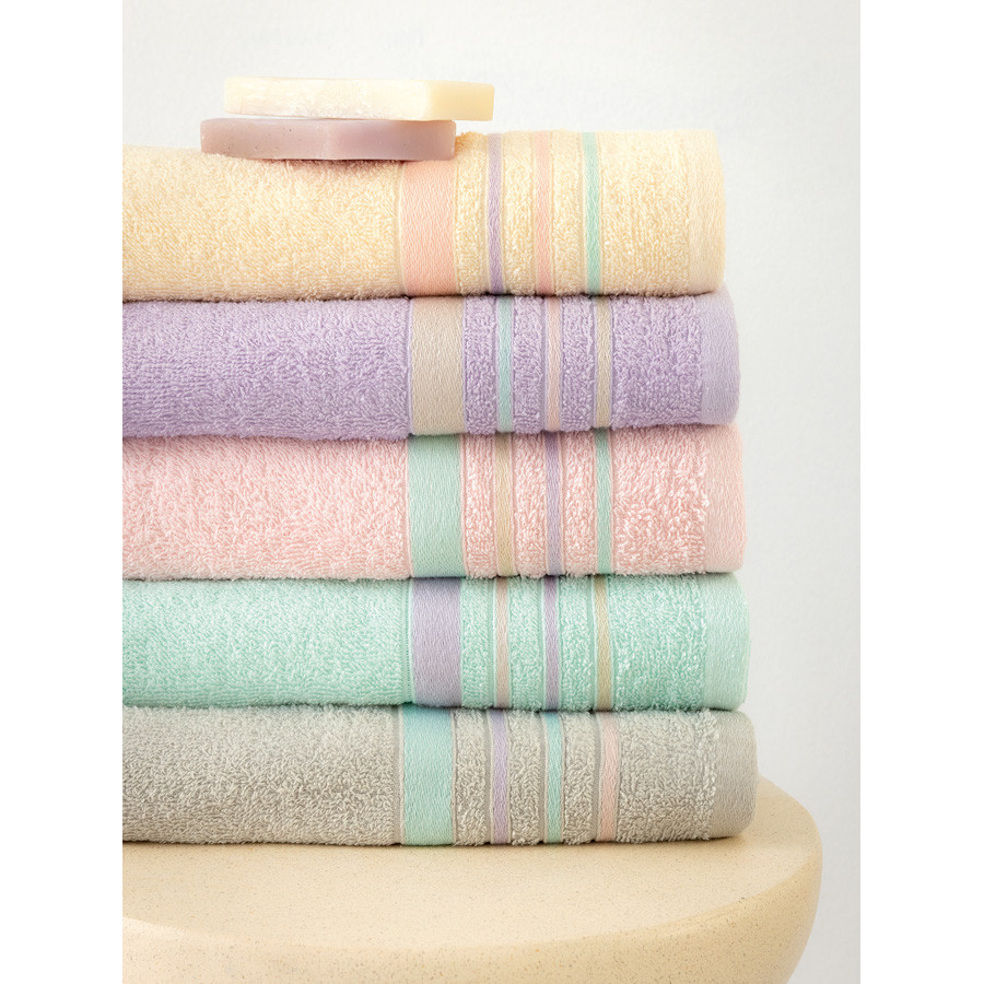 Σετ Πετσέτες 3 τεμ (Χειρός|Προσώπου|Λουτρού) Μονόχρωμες με Μπορντούρα Palamaiki Monica Pink