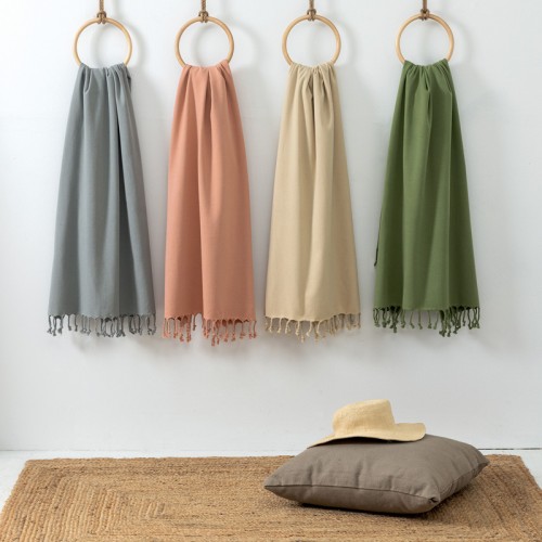 Πετσέτα-παρεό (90x160) Palamaiki Sinus μόκα