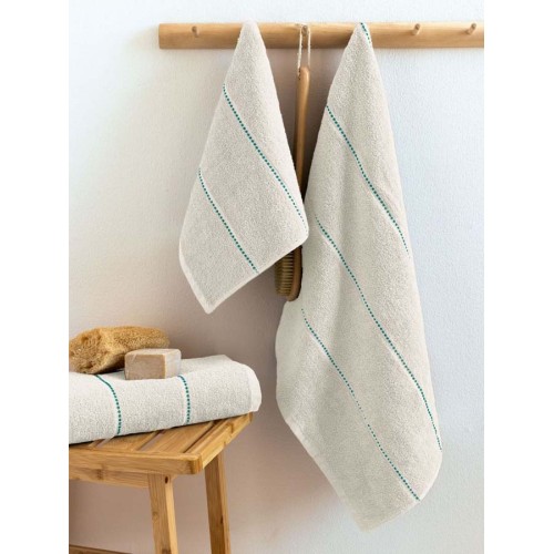 Σετ Πετσέτες 3 τεμ (Χειρός|Προσώπου|Λουτρού) Μονόχρωμες με Ρίγες Palamaiki Cler Fog