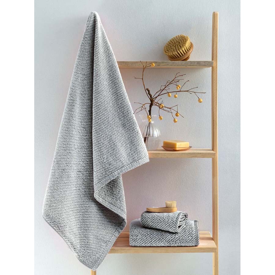 Σετ Πετσέτες 3 τεμ (Χειρός|Προσώπου|Λουτρού) Μονόχρωμες Palamaiki Harvey Black