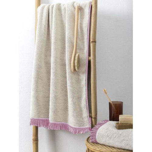 Πετσέτα Λουτρού (70x140) Μονόχρωμη με Κρόσσι 600 γραμ/τμ Palamaiki Iggy pink