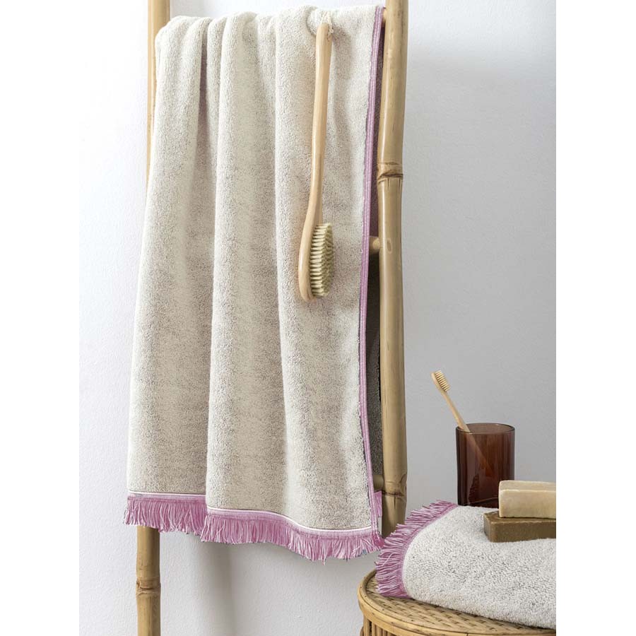 Πετσέτα Λουτρού (70x140) Μονόχρωμη με Κρόσσι 600 γραμ/τμ Palamaiki Iggy pink
