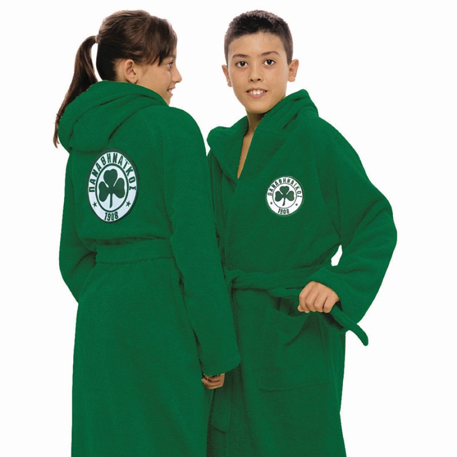 Μπουρνούζι Παιδικό με Κουκούλα (No 10-12) Παναθηναϊκός (ΠΑΟ) Palamaiki Panathinaikos (PAO 1908 Young