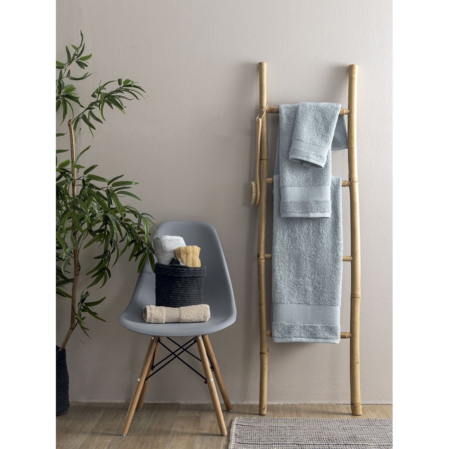 Πετσέτα Προσώπου (50x90) Βαμβακερή Μονόχρωμη 620 γραμ/τμ Palamaiki Naya Silver