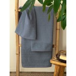 Σετ Πετσέτες 3 τεμαχίων (Χειρός|Προσώπου|Λουτρού) Βαμβακερές Μονόχρωμες Palamaiki Roll Grey