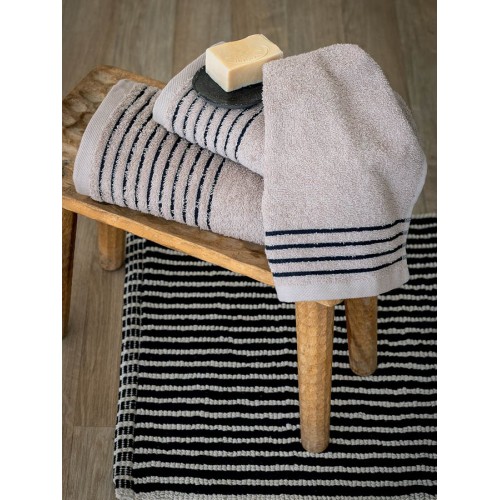 Σετ Πετσέτες 3 τεμ (Χειρός|Προσώπου|Λουτρού) Μονόχρωμες με Ρίγες Palamaiki Ser Fog