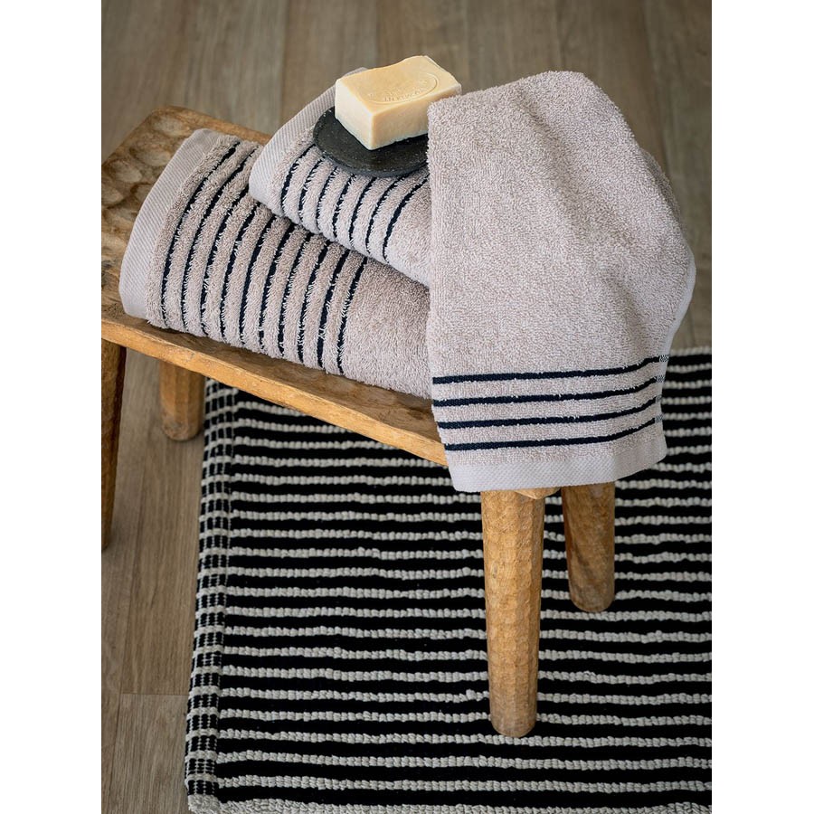 Σετ Πετσέτες 3 τεμ (Χειρός|Προσώπου|Λουτρού) Μονόχρωμες με Ρίγες Palamaiki Ser Fog