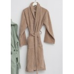 Μπουρνούζι (Large) Βελουτέ με Γιακά Palamaiki Simour Beige