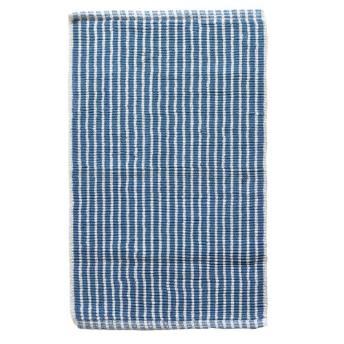 Ταπέτο - Πατάκι Μπάνιου (50x80) Χειροποίητο Βαμβακερό Palamaiki Stik blue