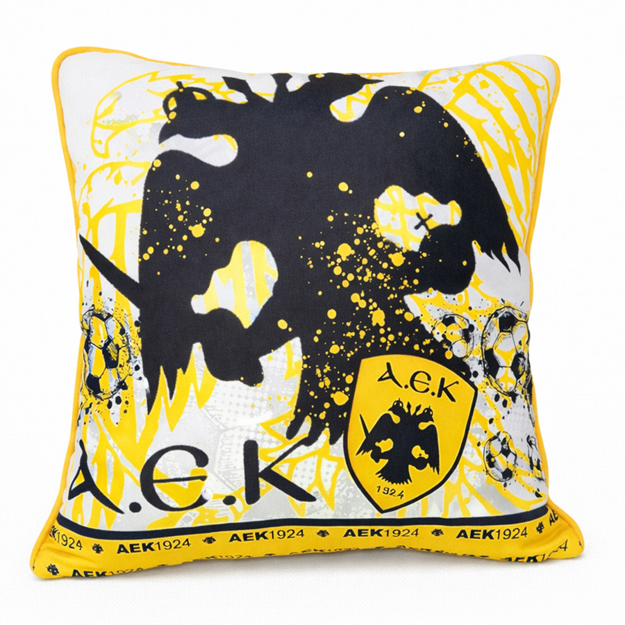 Διακοσμητική Μαξιλαροθήκη ΑΕΚ (43x43) Διπλής Όψεως Palamaiki AEK