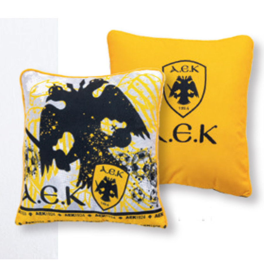 Διακοσμητική Μαξιλαροθήκη ΑΕΚ (43x43) Διπλής Όψεως Palamaiki AEK