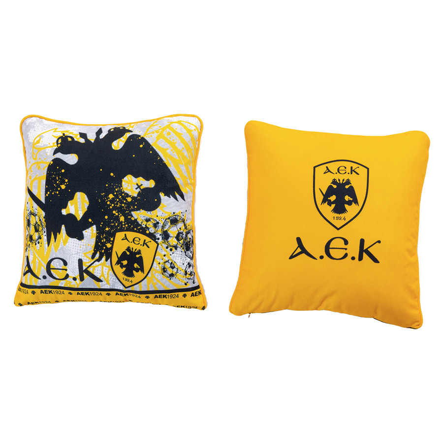 Διακοσμητική Μαξιλαροθήκη ΑΕΚ (43x43) Διπλής Όψεως Palamaiki AEK