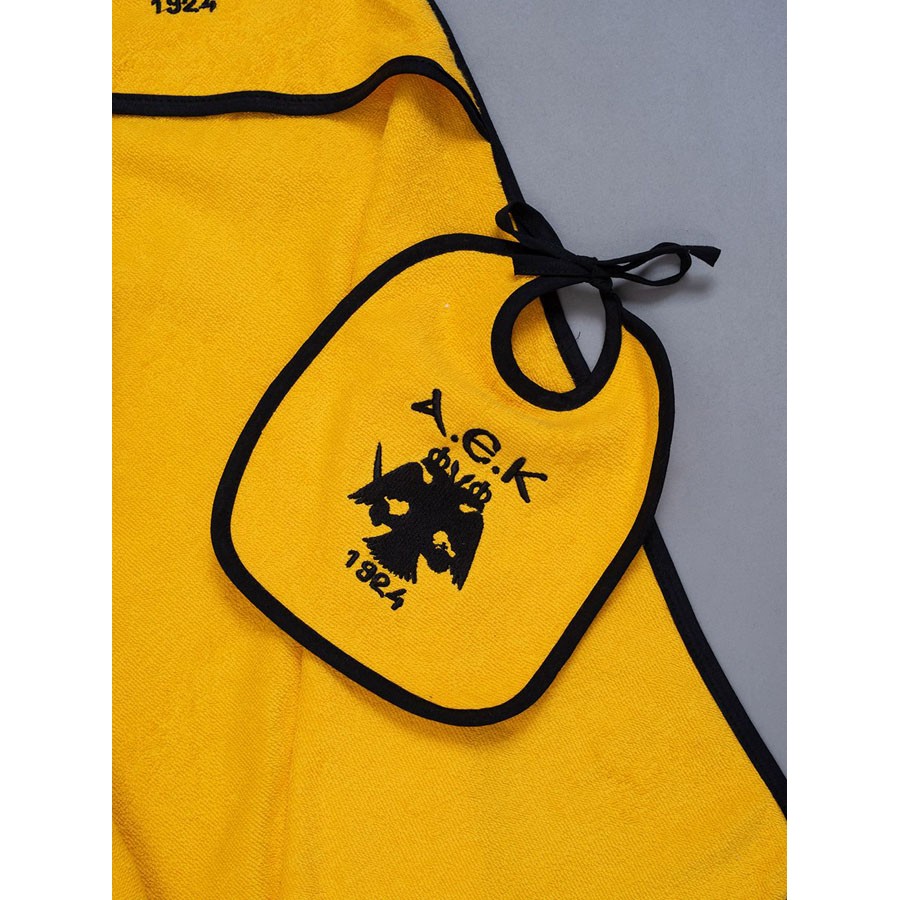 Σετ Λουτρού Βρεφικό (75x75+37x40+20x25) Βαμβακερό Με Κέντημα Palamaiki Aek Baby Block