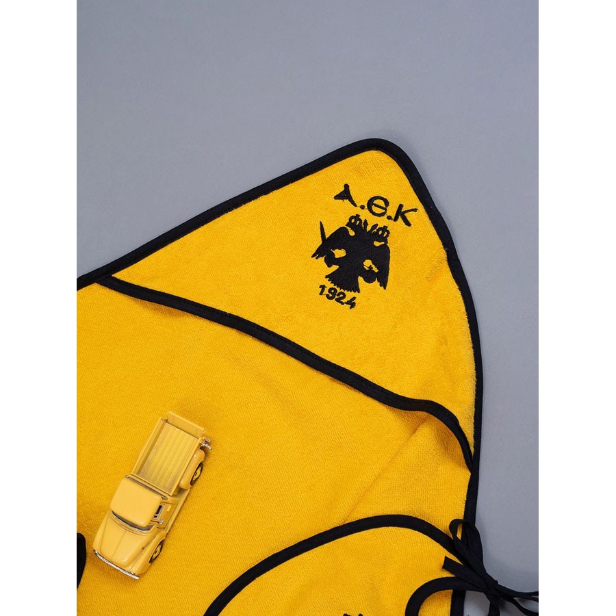 Σετ Λουτρού Βρεφικό (75x75+37x40+20x25) Βαμβακερό Με Κέντημα Palamaiki Aek Baby Block