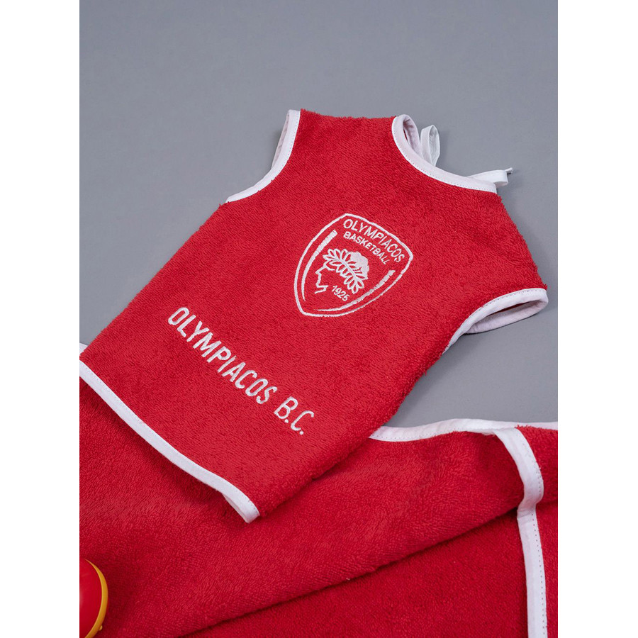 Σετ Λουτρού Βρεφικό (75x75+37x40+20x25) Βαμβακερό Με Κέντημα Palamaiki Olympiacos Baby Block