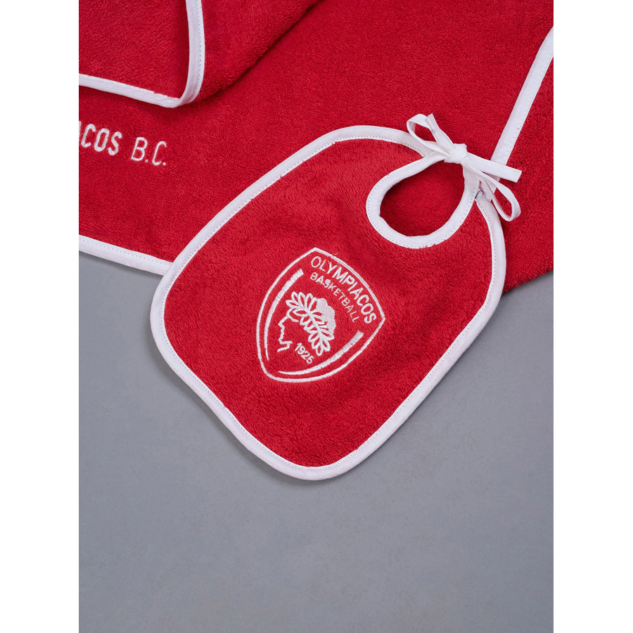 Σετ Λουτρού Βρεφικό (75x75+37x40+20x25) Βαμβακερό Με Κέντημα Palamaiki Olympiacos Baby Block